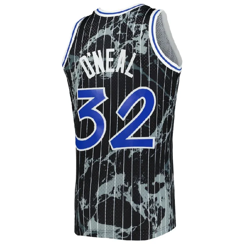 Basketball Jerseys with Soft Polyester Blend for Lightweight Feel-O.Magic #32 Shaquille O'Neal Mitchell & Ness 1994-95 Hardwood Classics Marble Swingman Jersey Black Stitched American Basketball Jersey