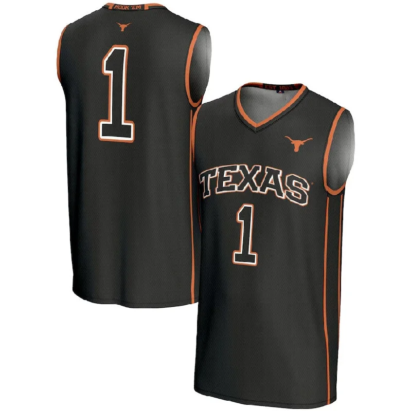 Basketball Jerseys with Soft Interior Lining for Comfort Against Skin-#1 T.Longhorns GameDay Greats Replica Lightweight Basketball Jersey - Black American College Jerseys