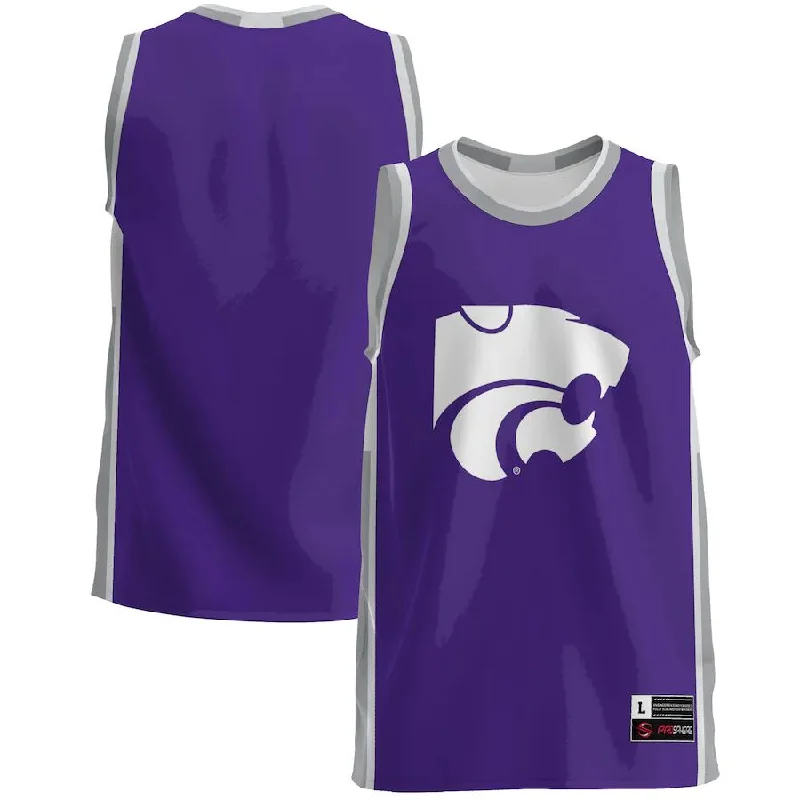 Basketball Jerseys with Soft Collar for Comfort-K.State Wildcats Basketball Jersey Purple Stitched American College Jerseys