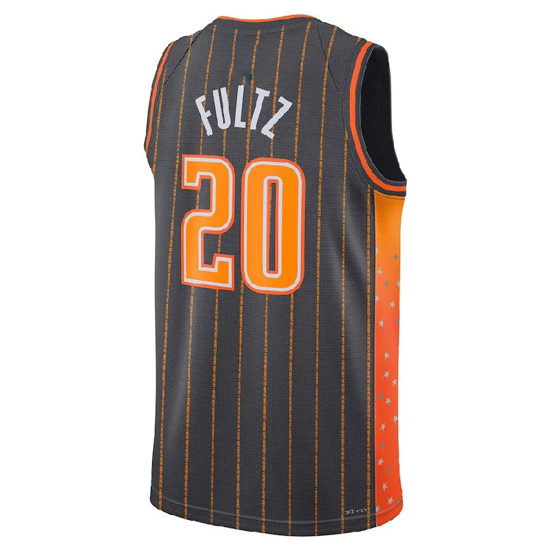 Professional Basketball Jerseys for Competitive Players-O.Magic #20 Markelle Fultz 2021-22 Swingman Jersey City Edition Anthracite Stitched American Basketball Jersey