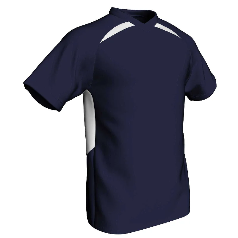 Baseball Jerseys with Soft Touch Fabric for All-Day Comfort-Champro BS36 Check Baseball Jersey - Navy White