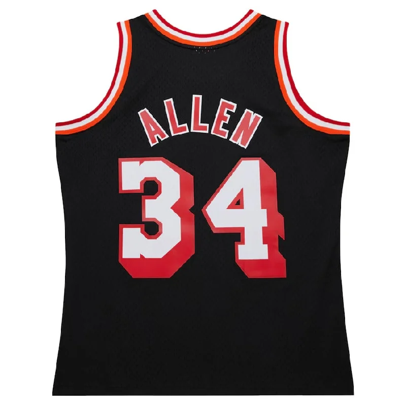 Basketball Jerseys with Unique Graphic Prints for Personal Style-M.Heat #34 Ray Allen Mitchell & Ness 2013-14 Hardwood Classics Swingman Jersey - Black Stitched American Basketball Jersey