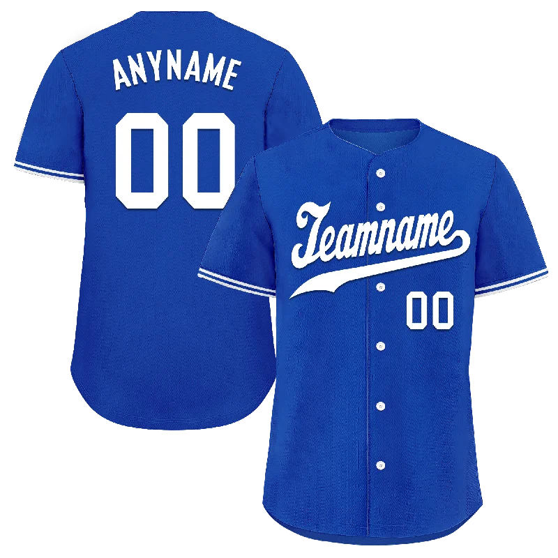 Baseball Jerseys with Heat-Pressed Numbers and Logos for Durability-Custom Blue Classic Style White Personalized Authentic Baseball Jersey BSBJ01-bd0fa0e