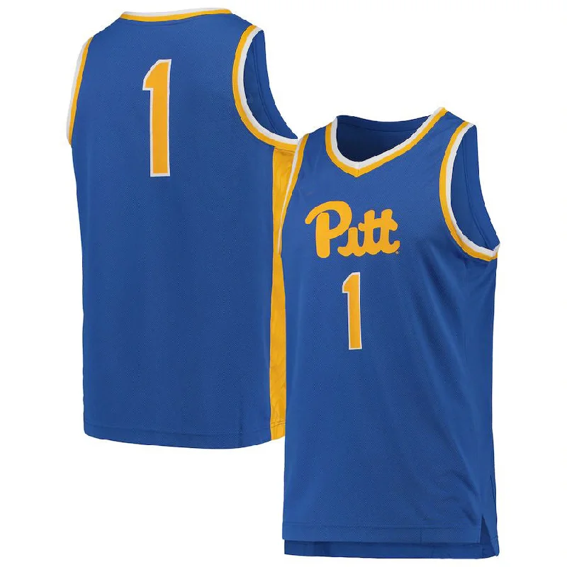 Basketball Jerseys with Colorful Patterns for Bold Look-#1 P.Panthers Team Replica Basketball Jersey Royal Stitched American College Jerseys