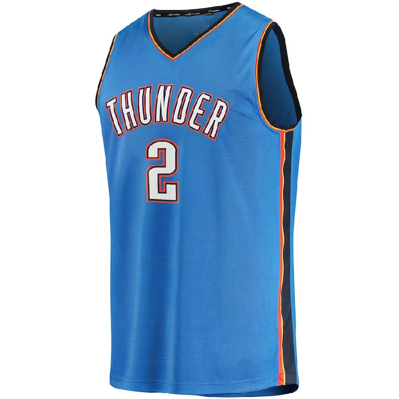 Basketball Jerseys with Soft Fabric for a Casual Look-OC.Thunder #2 Shai Gilgeous-Alexander Fanatics Branded Fast Break Player Jersey Blue Icon Edition Stitched American Basketball Jersey