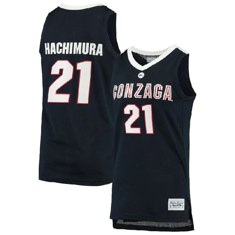 Basketball Jerseys with All-Over Stretch for Easy Movement-Gonzaga Bulldogs #21 Rui Hachimura Original Retro Brand Alumni Basketball Jersey Navy Stitched American College Jerseys