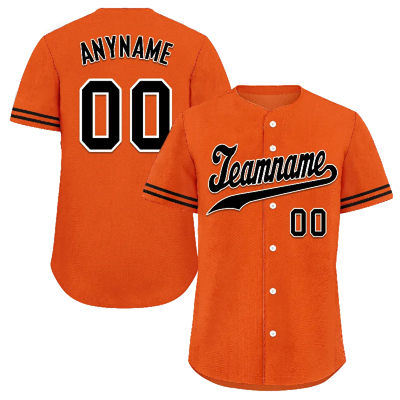 Baseball Jerseys with Quick-Dry Technology for Hot Weather Play-Custom Orange Black Classic Style Black Personalized Authentic Baseball Jersey BSBJ01-bd0fa0a