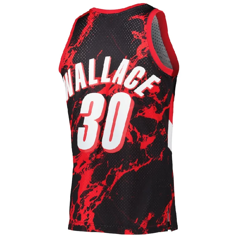 High-Quality Basketball Jerseys for Elite Players-P.Trail Blazers #30 Rasheed Wallace Mitchell & Ness 1996-97 Hardwood Classics  75th Anniversary Diamond Swingman Jersey Icon Edition Black Stitched American Basketball Jersey