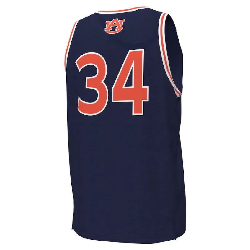 Basketball Jerseys with Lightweight Nylon Fabric for Ultimate Comfort-#34 A.Tigers Under Armour Replica Basketball Jersey - Navy Stitched American College Jerseys