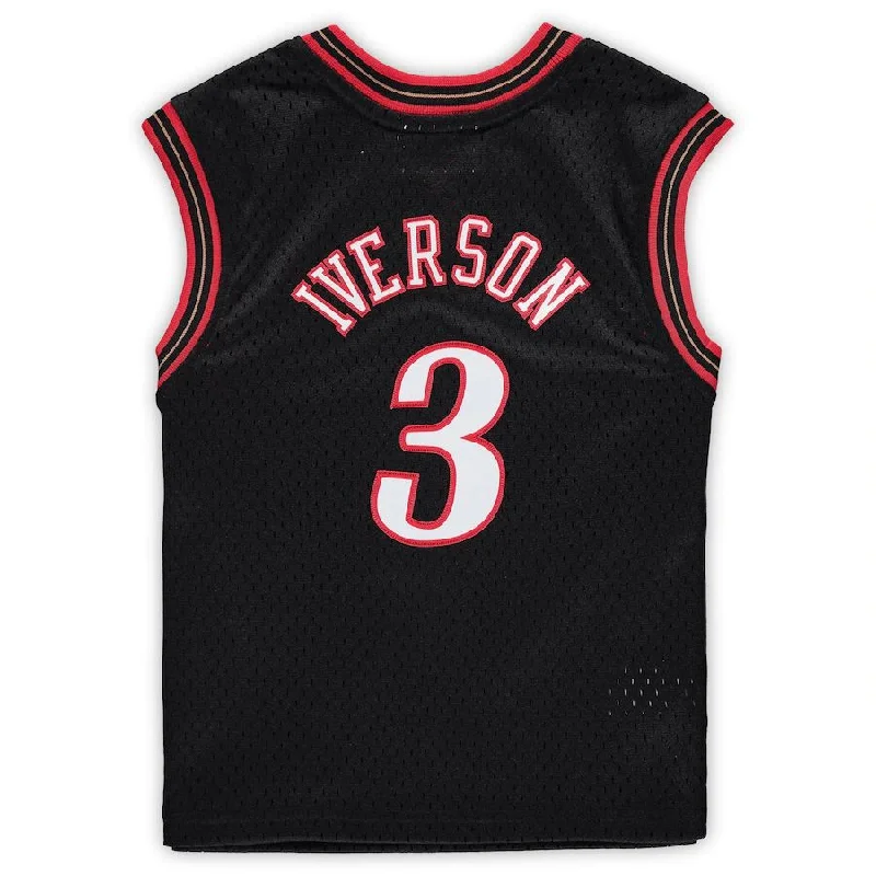 Basketball Jerseys with Custom Fit for Youth and Adults-PH.76ers #3 Allen Iverson Mitchell & Ness Preschool 2000-2001 Hardwood Classics Throwback Team Jersey Black Stitched American Basketball Jersey