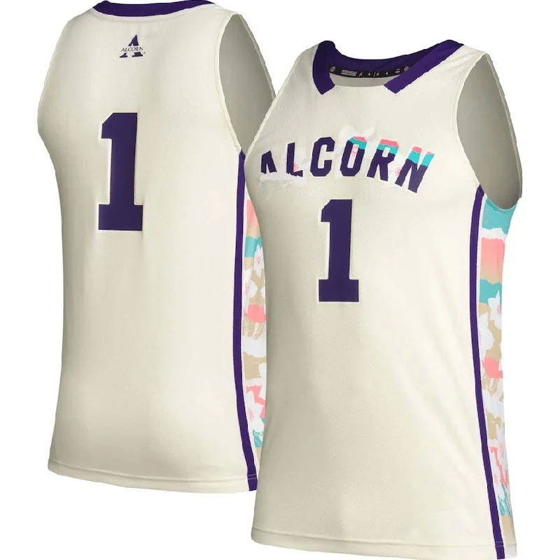 Basketball Jerseys with Full Button Front for Classic Look-#1 A.State Braves Honoring Black Excellence Basketball Jersey - Khaki American College Jerseys