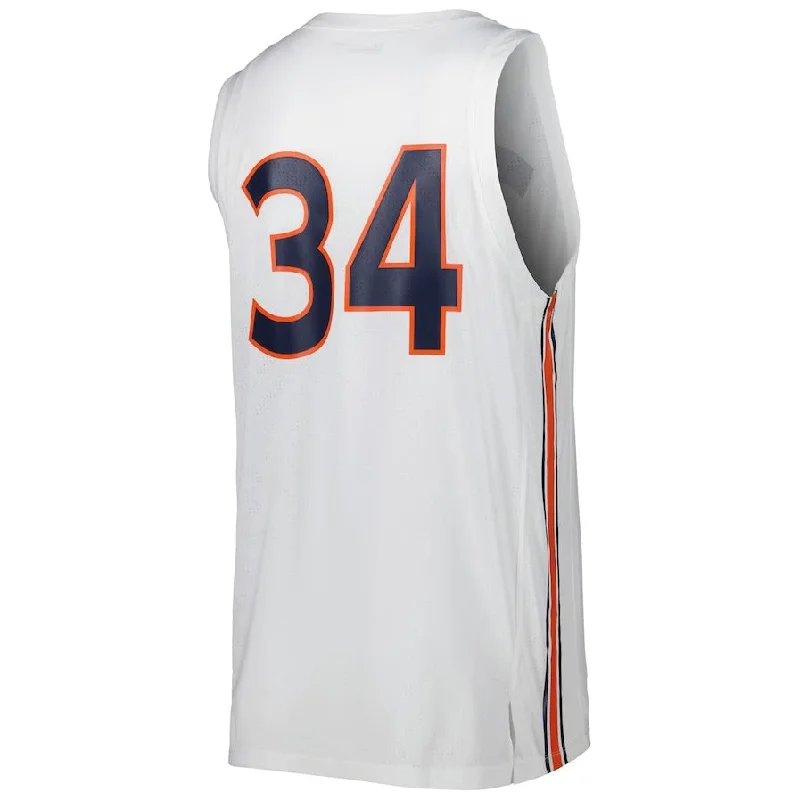 Basketball Jerseys with Sweat-Wicking Technology for Dry Comfort-#34 A.Tigers Under Armour Replica Basketball Jersey - White Stitched American College Jerseys