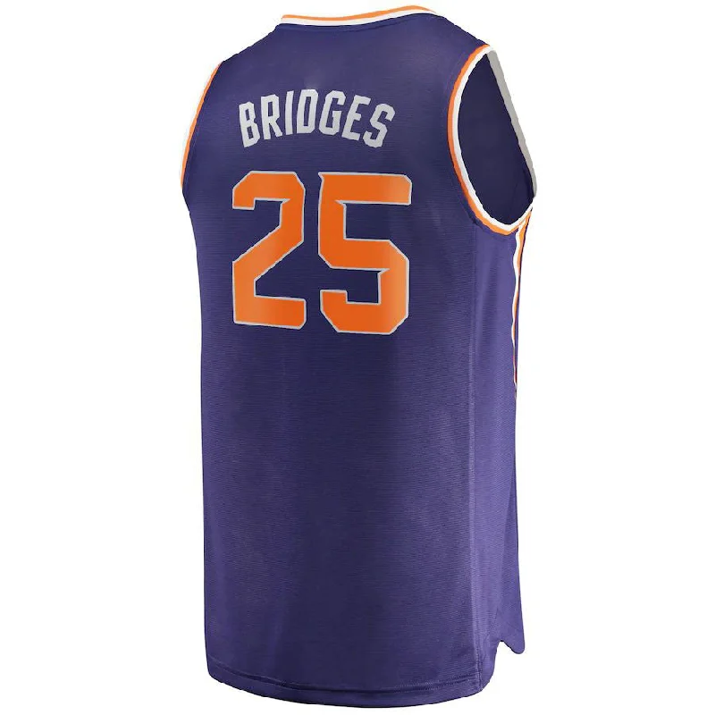 Basketball Jerseys with Contrast Stitching for Bold Design-P.Suns #25 Mikal Bridges Fanatics Branded 2022-23 Fast Break Replica Jersey Icon Edition Purple Stitched American Basketball Jersey