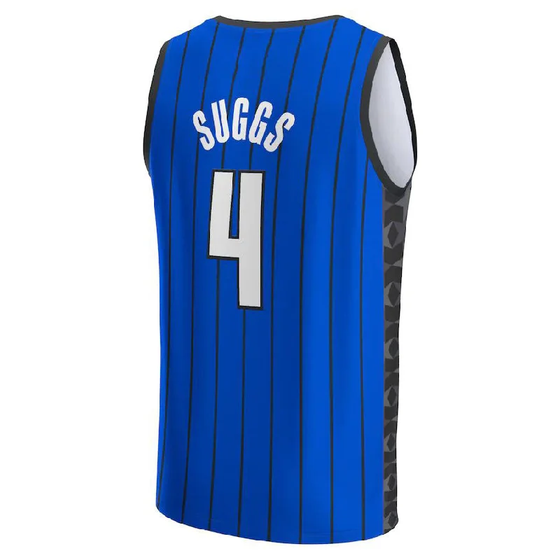 Basketball Jerseys with Large Team Logos for Strong Identity-O.Magic #4 Jalen Suggs Fanatics Branded 2022-23 Fast Break Player Jersey Royal Statement Edition Stitched American Basketball Jersey