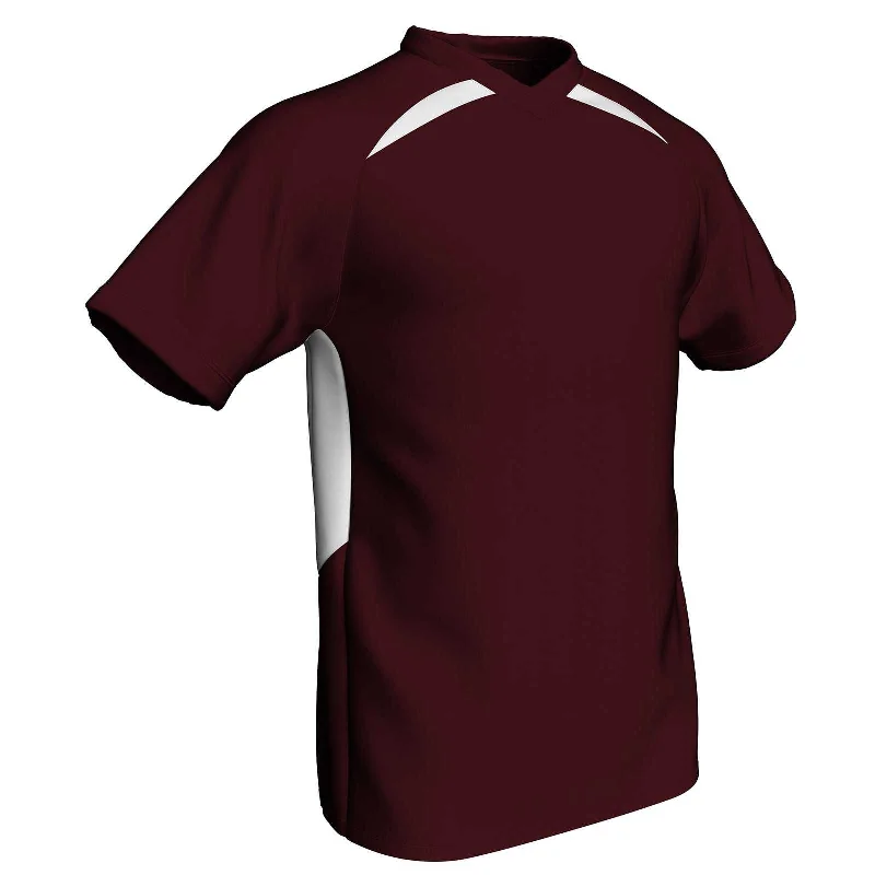 Baseball Jerseys with Modern Cut for Comfortable Fit-Champro BS36 Check Baseball Jersey - Maroon White