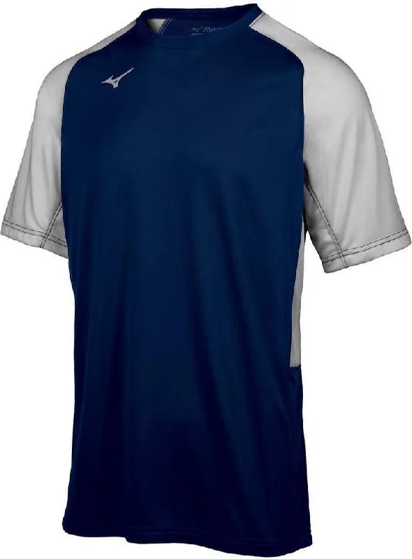 Baseball Jerseys with Ribbed Sleeves for Style and Fit-Mizuno Youth Aerolite Crew Baseball Jersey - Navy Gray