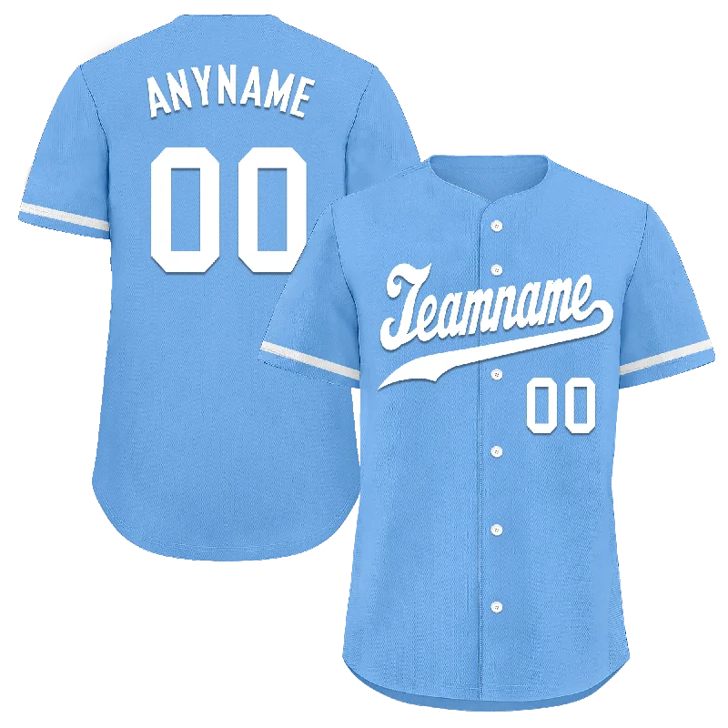 Baseball Jerseys with Color Blocking for Team Identity-Custom Blue Classic Style White Personalized Authentic Baseball Jersey BSBJ01-bd0fab0