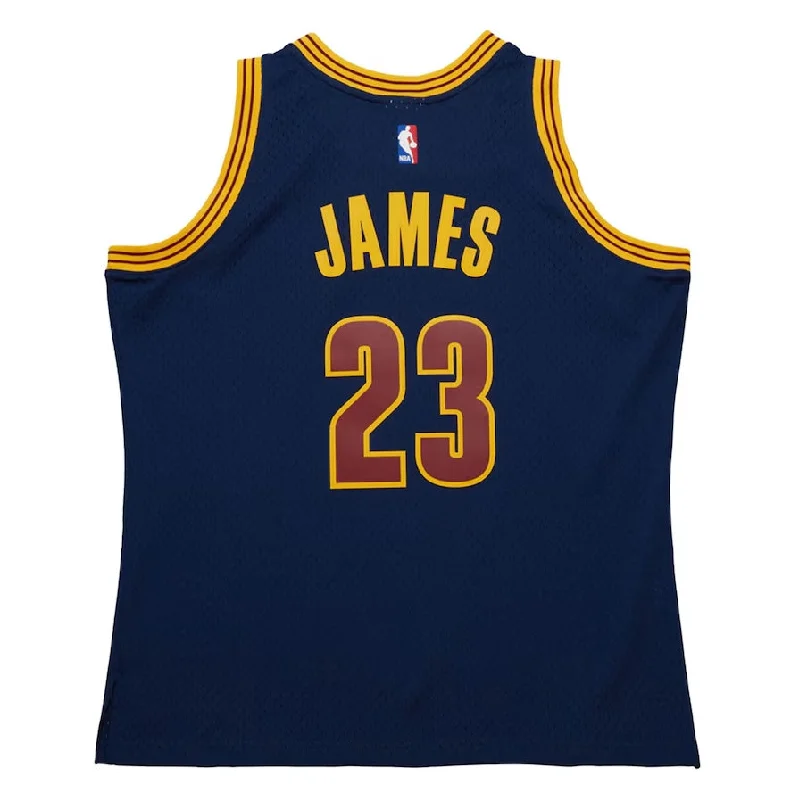 Basketball Jerseys with Button Placket for Traditional Style-C.Cavaliers #23 LeBron James Mitchell & Ness 2015-16 Hardwood Classics Swingman Jersey - Navy American Basketball Jersey