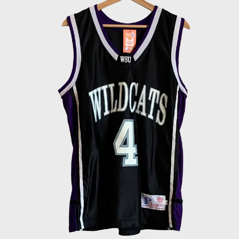 Basketball Jerseys with Large Team Logos for Strong Identity-Vintage Weber State WSU Wildcats Game Worn Basketball Jersey M