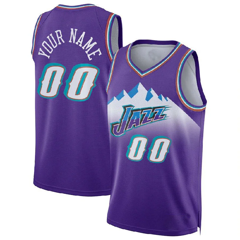 Basketball Jerseys with Stretch-Fit Design for Flexible Play-Custom U.Jazz Unisex 2022-23 Custom Swingman Jersey Classic Edition Purple Stitched Basketball Jersey