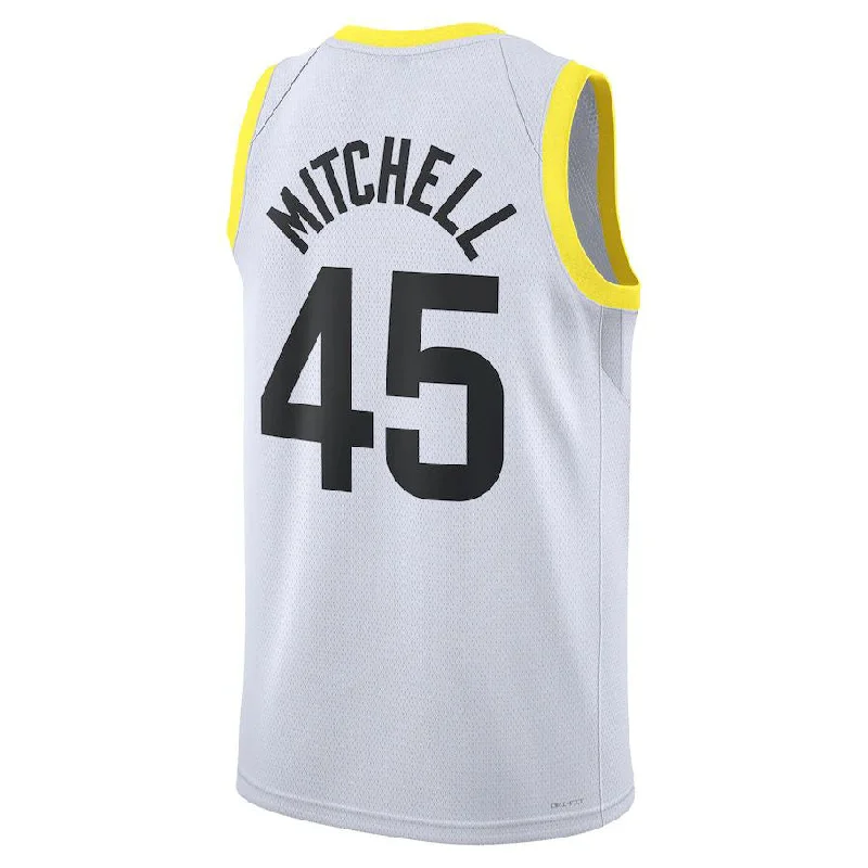 Basketball Jerseys with Raglan Sleeves for Mobility-U.Jazz #45 Donovan Mitchell Unisex 2022-23 Swingman Jersey White Association Edition Stitched American Basketball Jersey