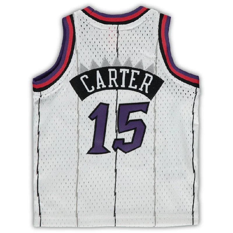 Basketball Jerseys with Ribbed Sleeves for Style and Fit-T.Raptors #15 Vince Carter Mitchell & Ness Infant 1998-99 Hardwood Classics Player Jersey White Stitched American Basketball Jersey