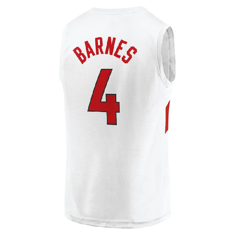 Basketball Jerseys with Anti-Odor Technology for Comfort-T.Raptors #4 Scottie Barnes Fanatics Branded  Fast Break Player Jersey White Association Edition Stitched American Basketball Jersey