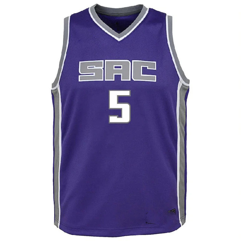 Basketball Jerseys with Custom Fit for Youth and Adults-S.Kings #5 De'Aaron Fox  Swingman Jersey  Purple Stitched American Basketball Jersey