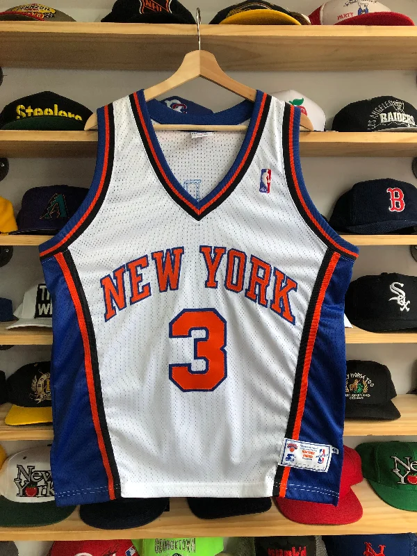 Basketball Jerseys with Large Team Logos for Strong Identity-Vintage Starter New York Knicks John Starks Authentic Jersey Size 46