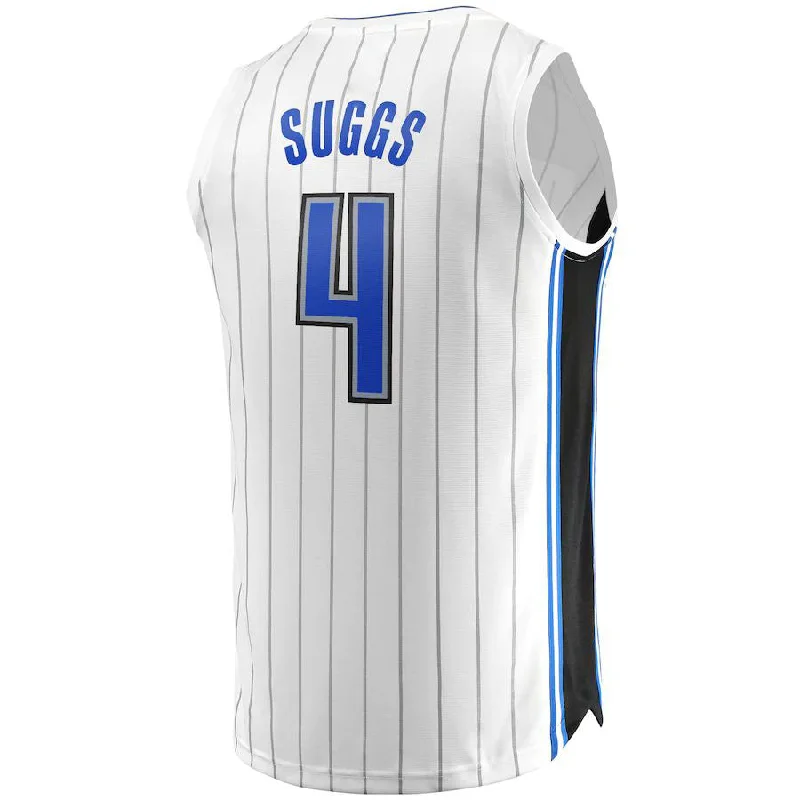 Basketball Jerseys with Full-Length Sleeves for Full Coverage-O.Magic #4 Jalen Suggs Fanatics Branded 2022-23 Fast Break Replica Jersey White Association Edition Stitched American Basketball Jersey