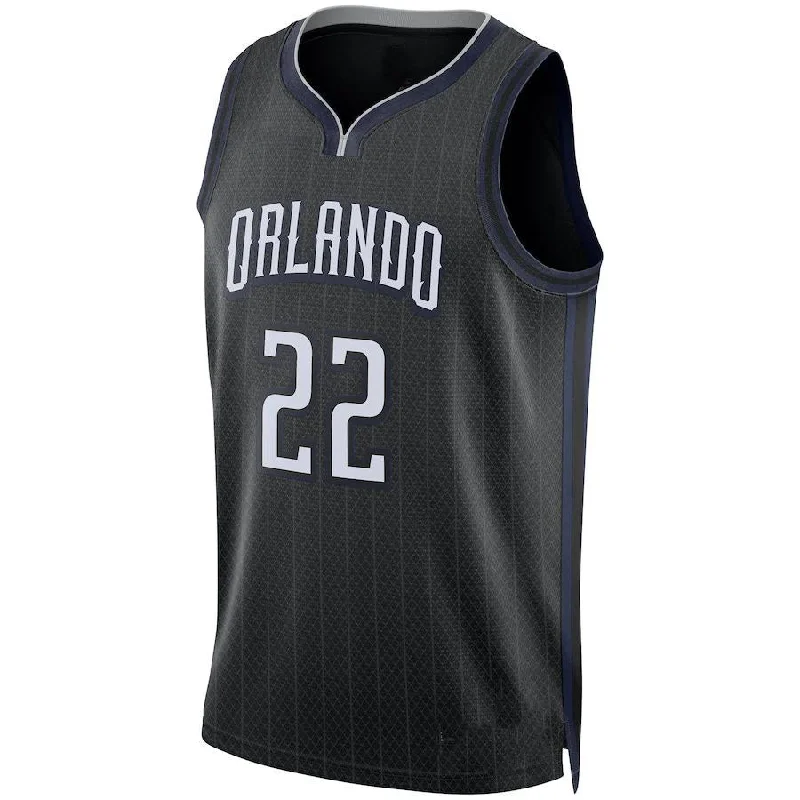 Basketball Jerseys with Adjustable Neck Design for Perfect Fit-O.Magic #22 Franz Wagner Unisex 2022-23 Swingman Jersey City Edition Black Stitched American Basketball Jersey