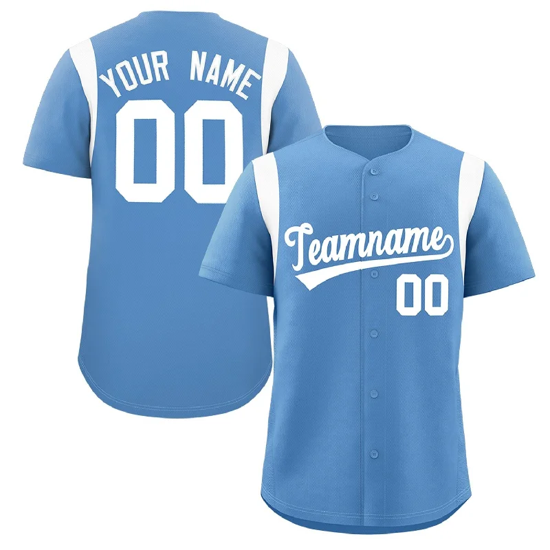 High-Quality Baseball Jerseys for Elite Players-Custom Light Blue White Classic Style Personalized Full Button Authentic Baseball Jersey