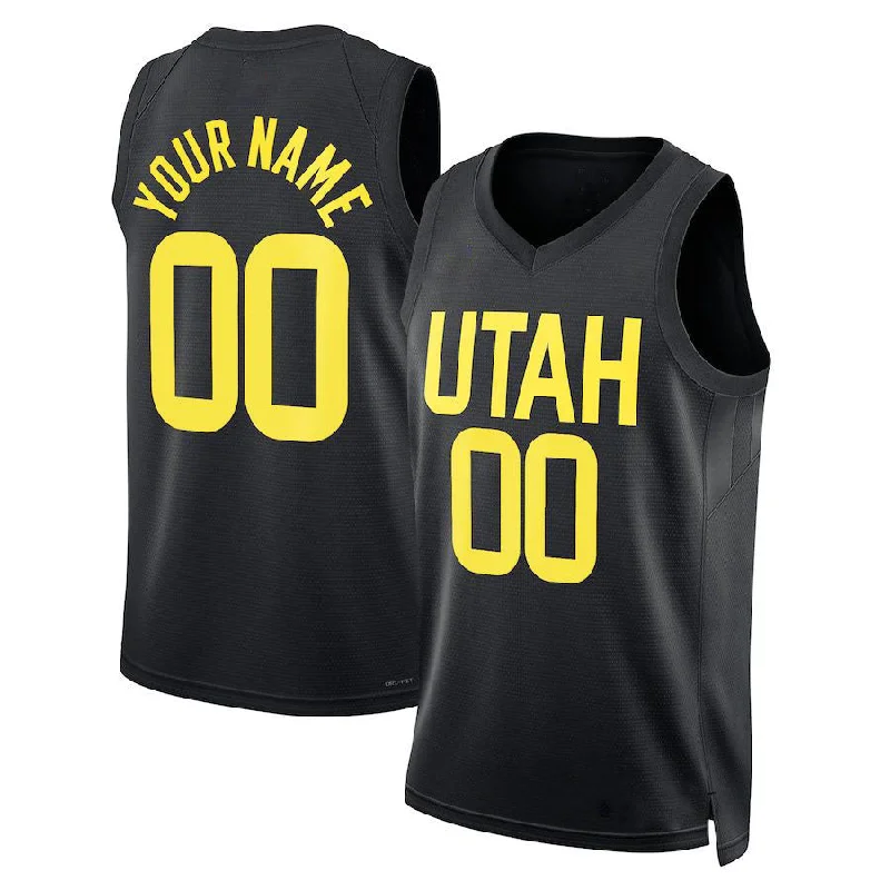 Basketball Jerseys with Quick-Dry Technology for Hot Weather Play-Custom U.Jazz Jordan Brand Unisex 2022-23 Swingman Custom Jersey Statement Edition Black Stitched Basketball Jersey