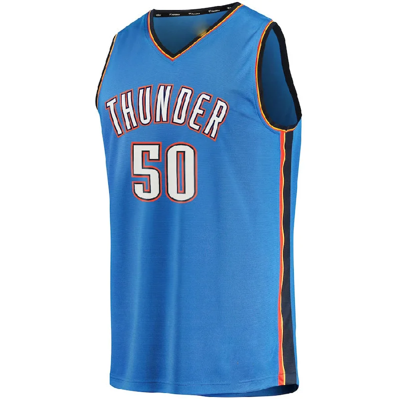 Custom Basketball Jerseys for Teams-OC.Thunder #50 Jeremiah Robinson-Earl Fanatics Branded 2021-22 Fast Break Replica Jersey Icon Edition Blue Stitched American Basketball Jersey