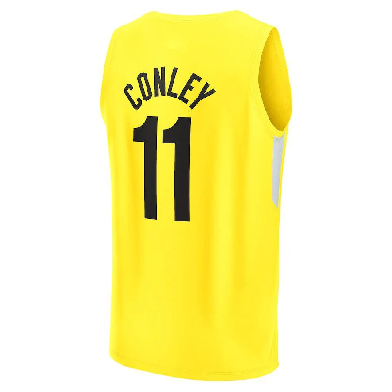 Basketball Jerseys with Custom Logo Printing for Unique Identity-U.Jazz #11 Mike Conley Fanatics Branded 2022-23 Fast Break Replica Jersey Icon Edition Yellow Stitched American Basketball Jersey