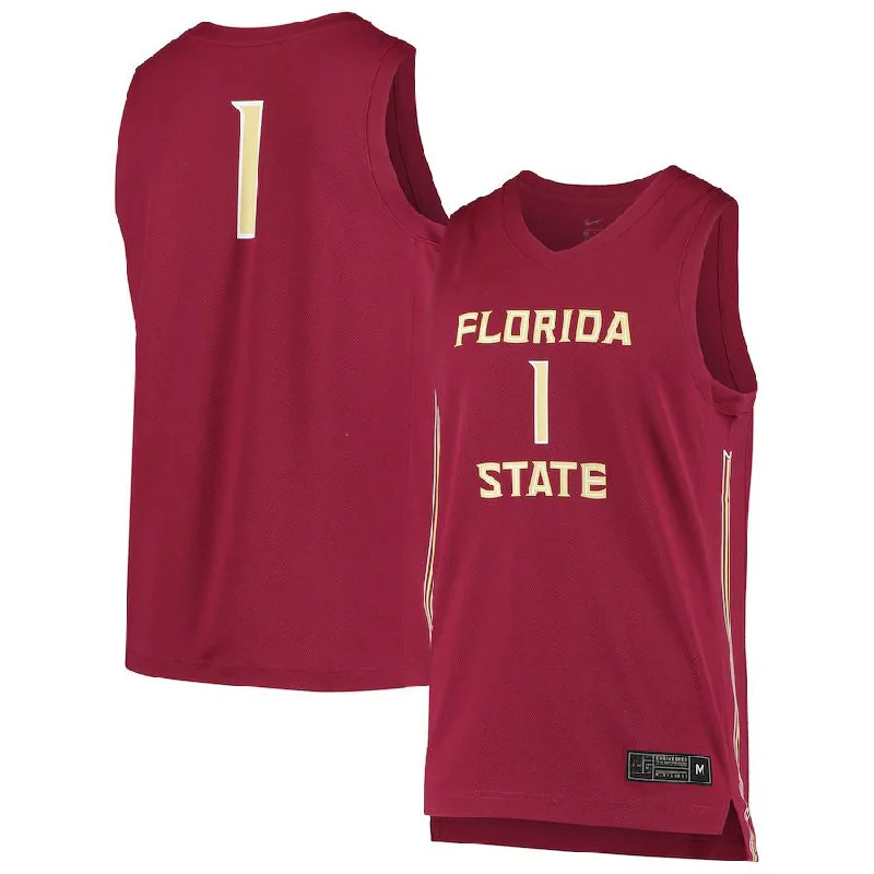 High-Quality Basketball Jerseys for Elite Players-#1 F.State Seminoles Unisex Replica Basketball Jersey Garnet Stitched American College Jerseys