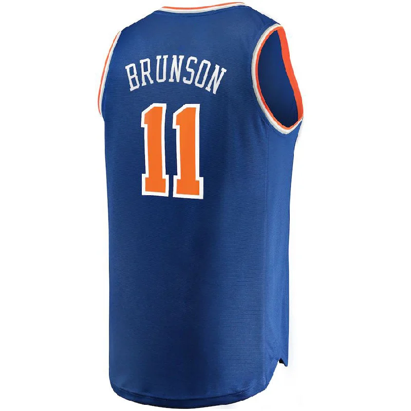 Basketball Jerseys with Heat-Transfer Numbers for Modern Appeal-NY.Knicks #11 Jalen Brunson Fanatics Branded Fast Break Replica Jersey Icon Edition Blue Stitched American Basketball Jersey