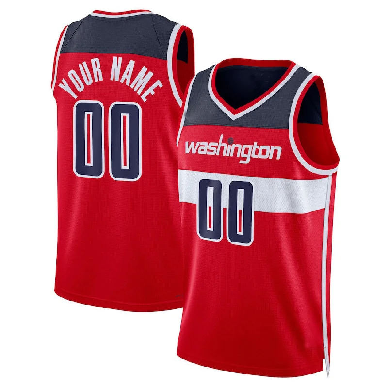 Basketball Jerseys with Soft Lining for Comfort During Play-Custom W.Wizards Unisex  Swingman Jersey Red Icon Edition Stitched Basketball Jersey