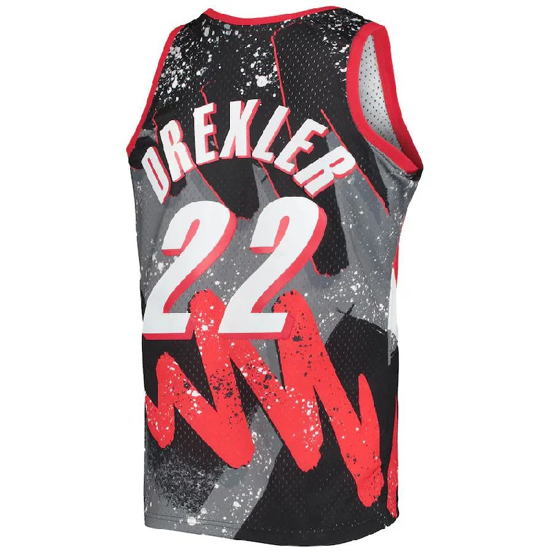 Basketball Jerseys with Anti-Chafe Seams for Comfort-P.Trail Blazers #22 Clyde Drexler Mitchell & Ness Hardwood Classics 1991-92 Hyper Hoops Swingman Jersey Black Stitched American Basketball Jersey