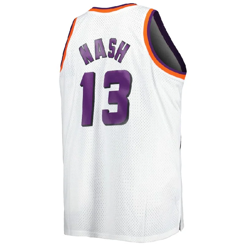 Basketball Jerseys with Ribbed Sleeves for Style and Fit-P.Suns #13 Steve Nash Mitchell & Ness Big & Tall Hardwood Classics 1996-97 Swingman Jersey White Stitched American Basketball Jersey