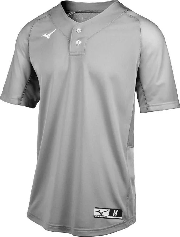 Baseball Jerseys with Tight-Fit Sleeves for Streamlined Look-Mizuno Youth Aerolite 2-Button Baseball Jersey - Gray