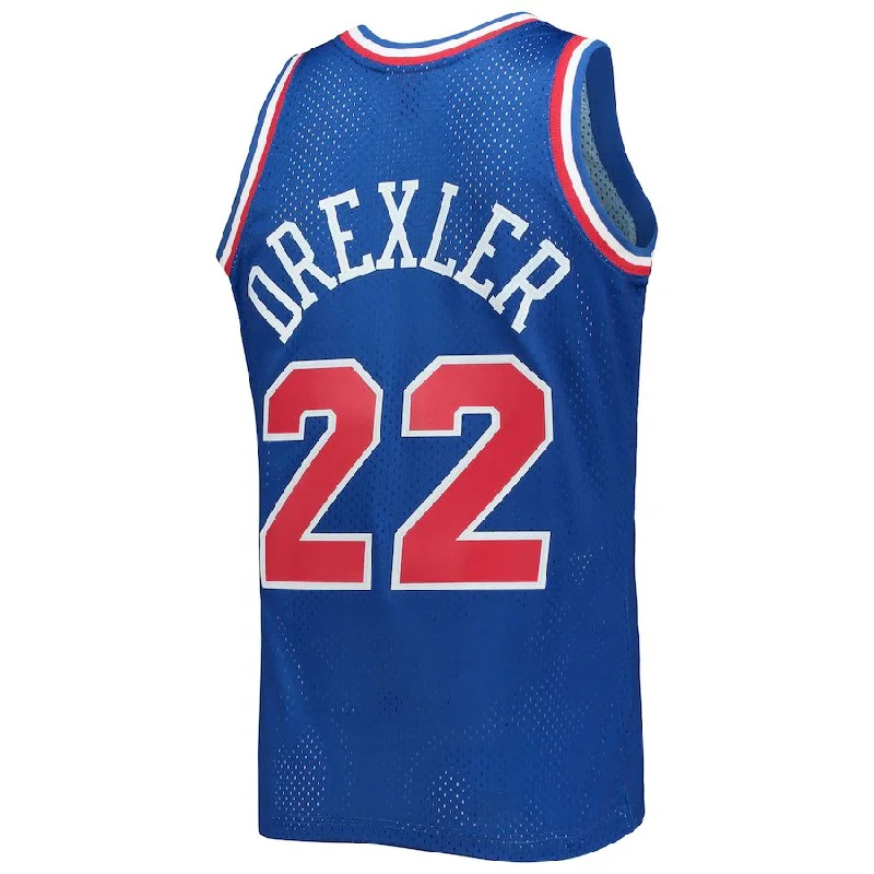 Basketball Jerseys with Soft, Comfortable Neckline for Relaxed Fit-W.Conference #22 Clyde Drexler Mitchell & Ness Hardwood Classics 1992 All-Star Game Swingman Jersey Royal Stitched American Basketball Jersey