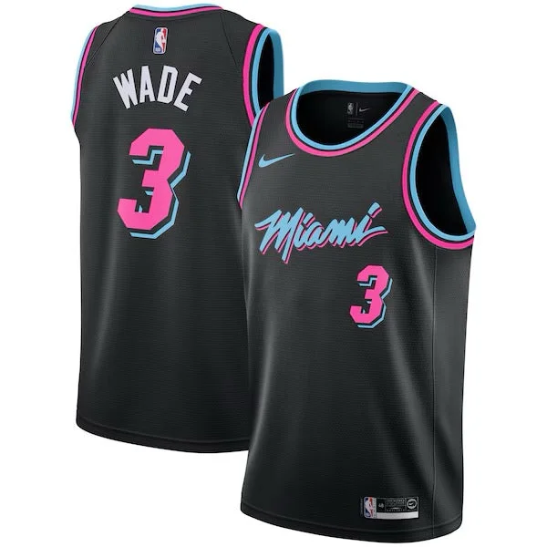 Basketball Jerseys with Elastic Cuffs for Snug Fit-Dwayne Wade Vice City Heat Jersey