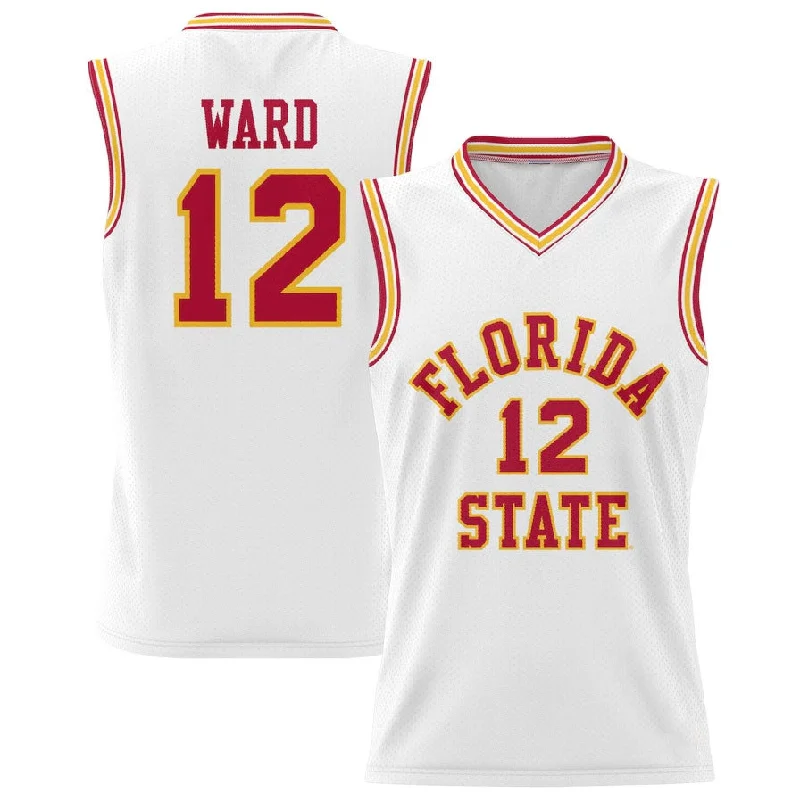 Basketball Jerseys with Contrast Stitching for Bold Design-F.State Seminoles #12 Charlie Ward GameDay Greats Basketball Jersey Lightweight - White American College Jerseys