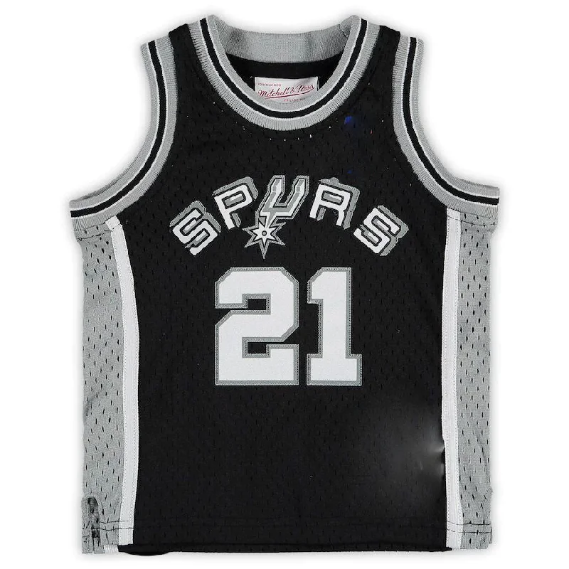 Basketball Jerseys with Sweat-Wicking Technology for Dry Comfort-S.Antonio Spurs #21 Tim Duncan Mitchell & Ness Infant Retired Player Jersey Black Stitched American Basketball Jersey