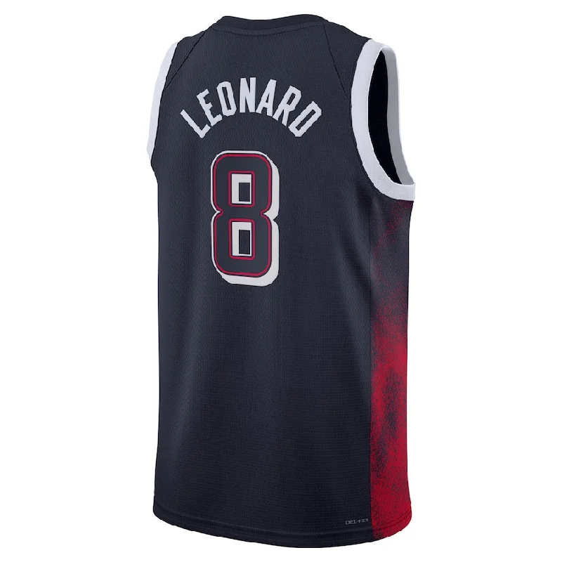 Basketball Jerseys with Comfortable, Moisture-Wicking Lining-USA Basketball #8 Kawhi Leonard Unisex 2024 Swingman Player Jersey - Navy American Basketball Jersey