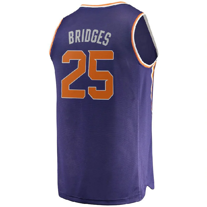 Basketball Jerseys with Customizable Sleeve Length for Different Looks-P.Suns #25 Mikal Bridges Fanatics Branded Fast Break Replica Jersey  Icon Edition Purple Stitched American Basketball Jersey