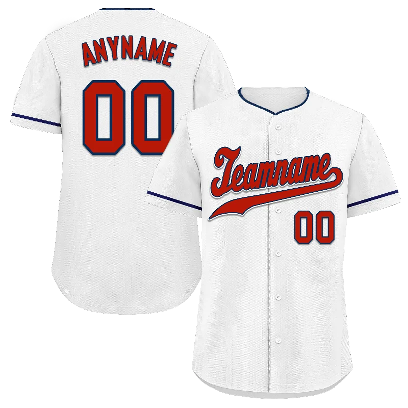 Premium Baseball Jerseys for Professional Teams-Custom White Classic Style Red Personalized Authentic Baseball Jersey BSBJ01-bd0fab8