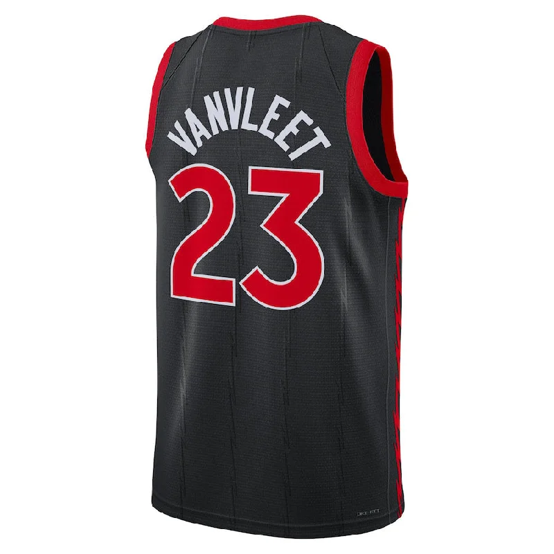 Basketball Jerseys with Customized Player Numbers for Personalization-T.Raptors #23 Fred VanVleet Jordan Brand 2022-23 Swingman Jersey Black Statement Edition Stitched American Basketball Jersey