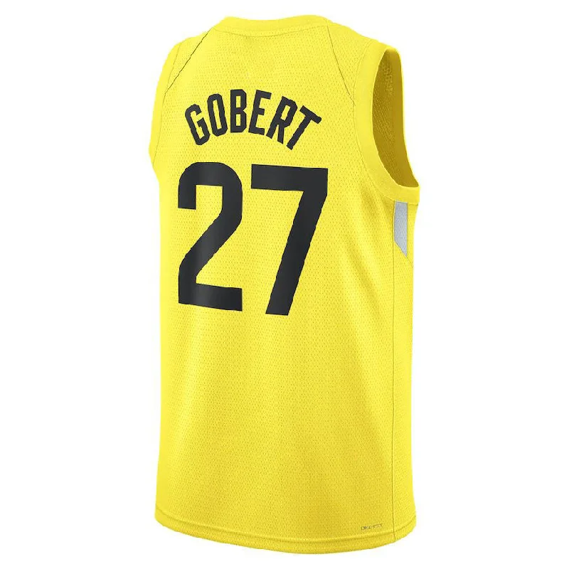 Premium Basketball Jerseys for Professional Teams-U.Jazz #27 Rudy Gobert Unisex 2022-23 Swingman Jersey Icon Edition Gold Stitched American Basketball Jersey